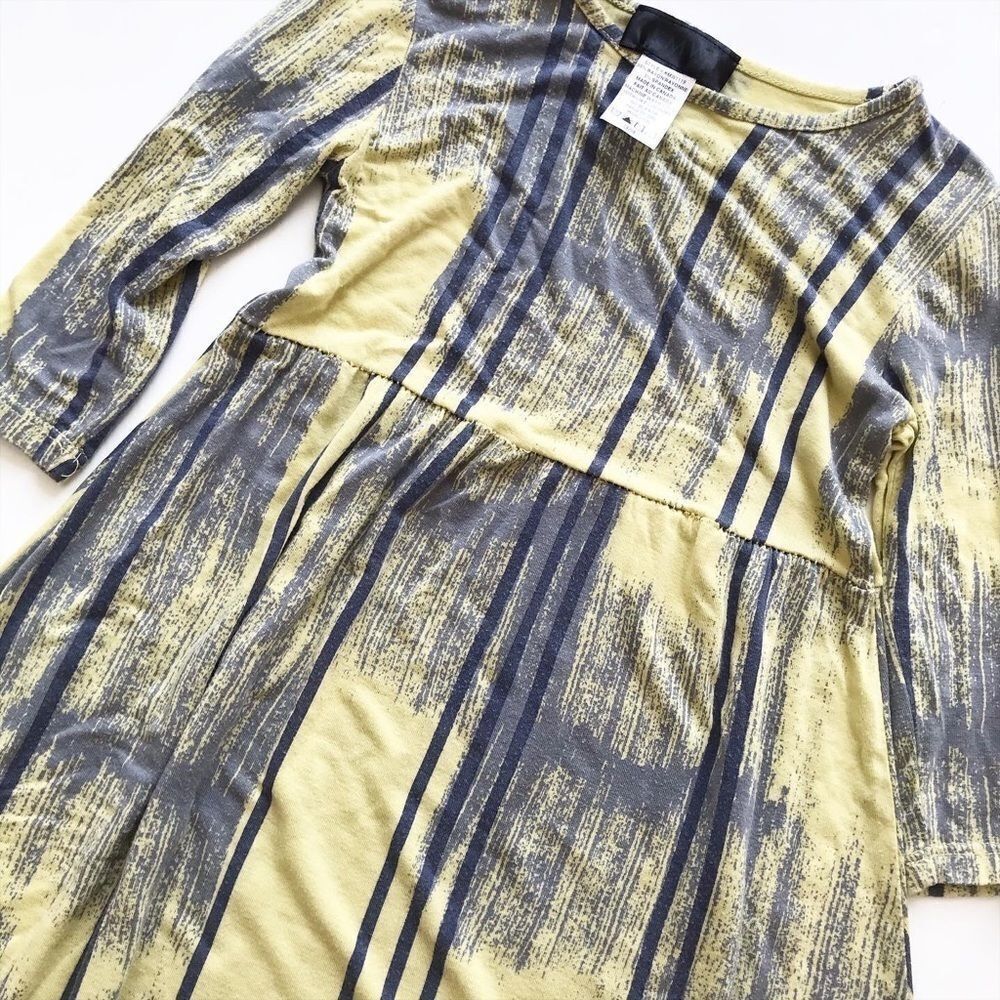 KMV jersey yellow/gray midi dress GUC 3/4T - Picture 2 of 3